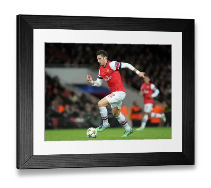 Framed Print : Olivier Giroud in Action for Arsenal against Montpellier in 2012-13 UEFA Champions League