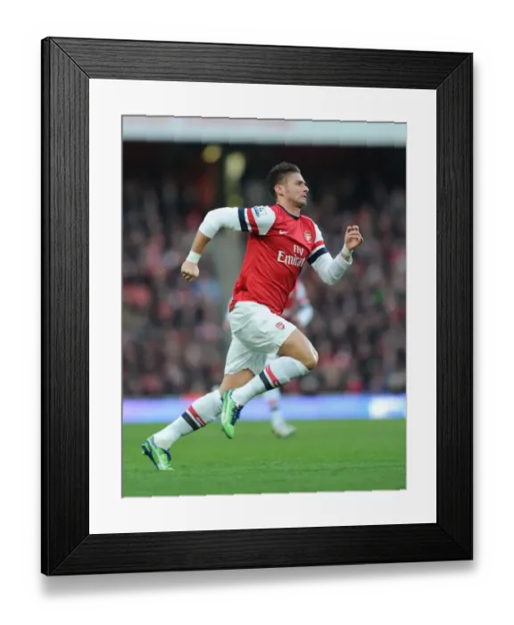 Framed Print : Arsenal's Olivier Giroud in Action Against West Bromwich Albion (2012-13 Premier League)