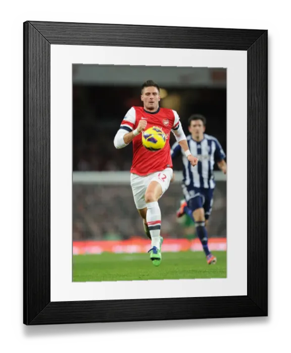 Framed Print : Olivier Giroud in Action: Arsenal vs West Bromwich Albion, Premier League 2012-13