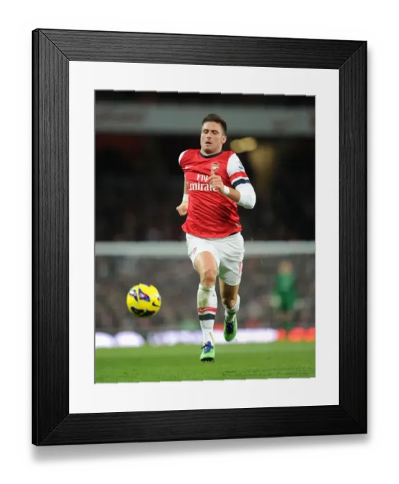 Framed Print : Olivier Giroud in Action for Arsenal against West Bromwich Albion (2012-13)