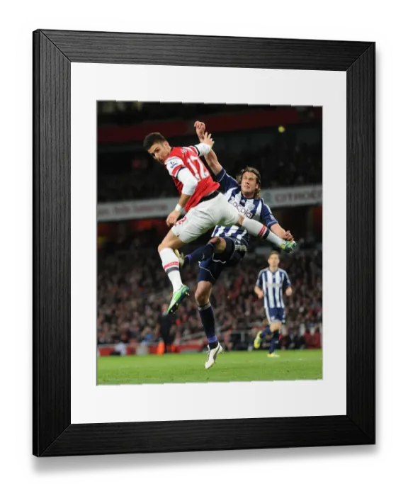Framed Print : Clash at Emirates: Giroud vs. Olsson - Arsenal vs. West Bromwich Albion, Premier League 2012-13 Framed Print : Clash at Emirates: Giroud vs. Olsson - Arsenal vs. West Bromwich Albion, Premier League 2012-13