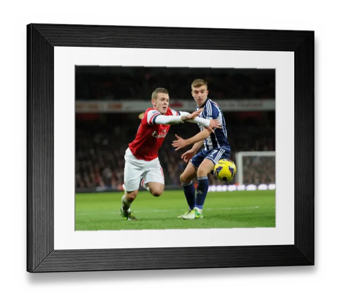 Framed Print : Arsenal's Jack Wilshere Clashes with West Brom's James Morrison in Premier League Showdown (2012-13) Framed Print : Arsenal's Jack Wilshere Clashes with West Brom's James Morrison in Premier League Showdown (2012-13)