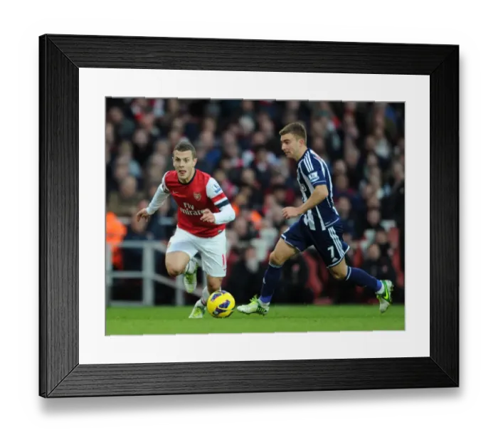 Framed Print : Intense Rivalry: Wilshere vs. Morrison Clash in the 2012-13 Premier League