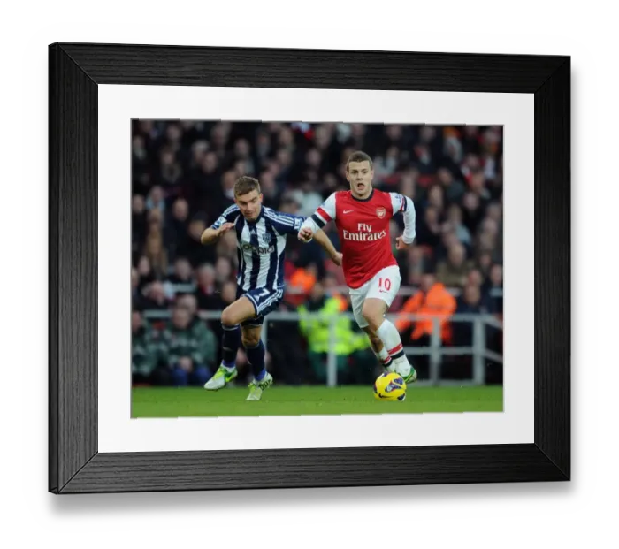 Framed Print : Intense Rivalry: Wilshere vs. Morrison Clash at Arsenal vs. West Brom, 2012-13 Premier League