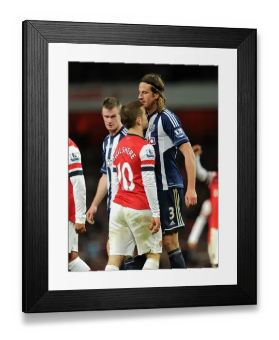 Framed Print : Arsenal's Jack Wilshere Scores Against West Brom's Jonas Olsson: Arsenal 2-0 (Barclays Premier League, 2012-13)