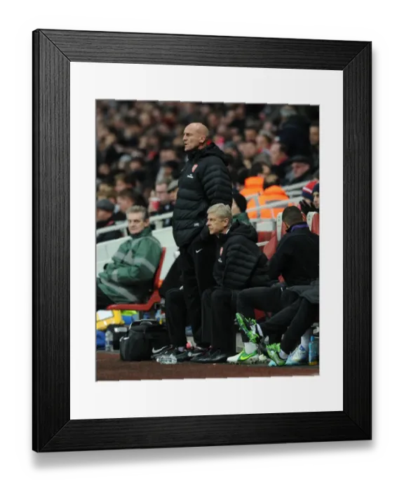 Framed Print : Arsene Wenger and Steve Bould Lead Arsenal Against Swansea City, 2012-13 Premier League
