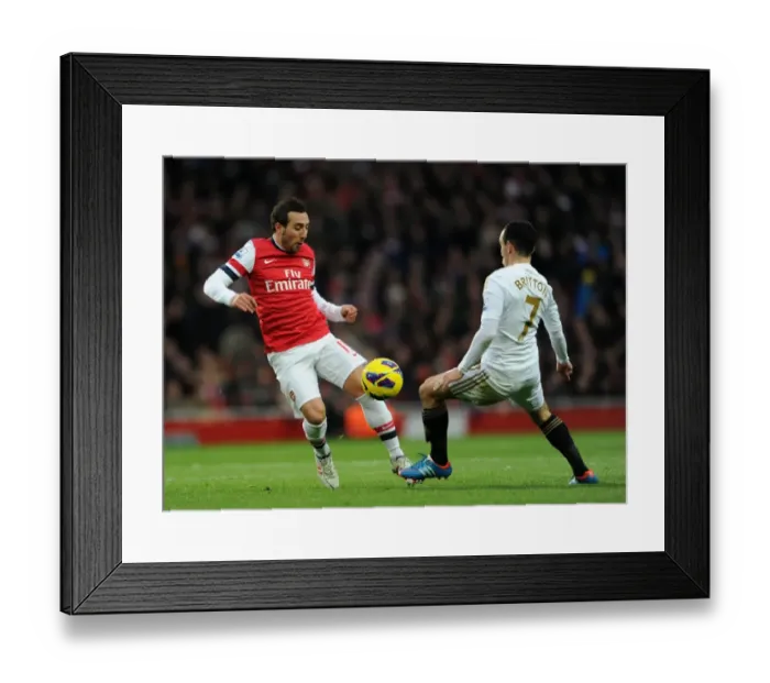 Framed Print : Clash of Midfield Maestros: Cazorla vs. Britton (Arsenal vs. Swansea, 2012-13)