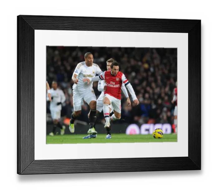 Framed Print : Santi Cazorla Dashes Past Ashley Williams: Arsenal vs Swansea City, Premier League 2012-13 Framed Print : Santi Cazorla Dashes Past Ashley Williams: Arsenal vs Swansea City, Premier League 2012-13