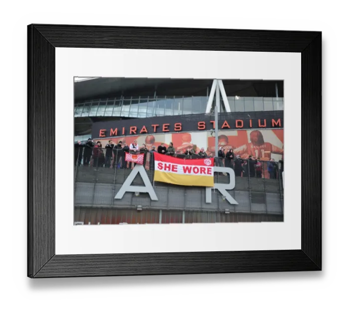 Framed Print : Arsenal Fans Gather at Emirates Stadium Before Arsenal vs. Swansea City (2012-13)