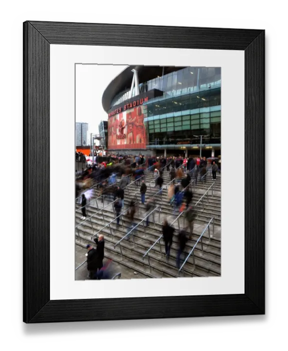 Framed Print : Arsenal Fans Gathering Before Arsenal vs Swansea City, Premier League 2012-13, Emirates Stadium, London