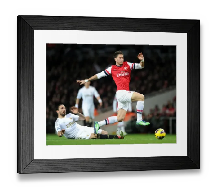 Framed Print : Giroud vs. Flores: A Premier League Battle at the Emirates - Arsenal vs. Swansea City, 2012-13 Framed Print : Giroud vs. Flores: A Premier League Battle at the Emirates - Arsenal vs. Swansea City, 2012-13