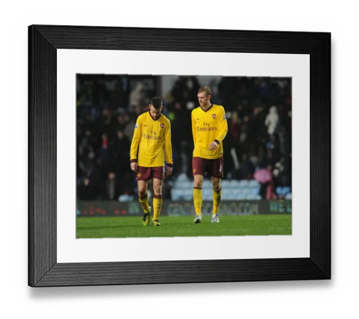 Framed Print : Arsenal's Koscielny and Mertesacker Celebrate Victory over Aston Villa, 2012-13 Premier League
