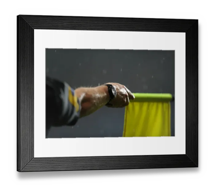 Framed Print : Aston Villa vs. Arsenal: Flag Decides Fate in Premier League Clash (2012-13)