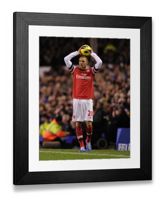 Framed Print : Kieran Gibbs in Action: Everton vs Arsenal, Premier League 2012-13