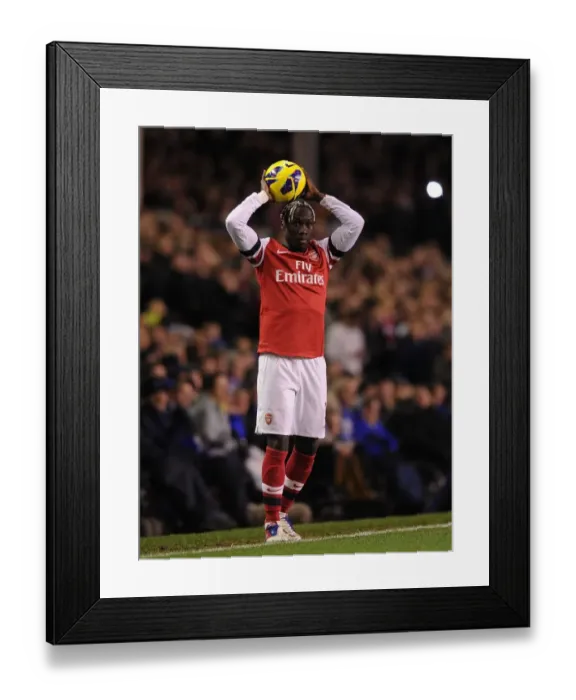 Framed Print : Bacary Sagna in Action: Everton vs Arsenal, Premier League 2012-13