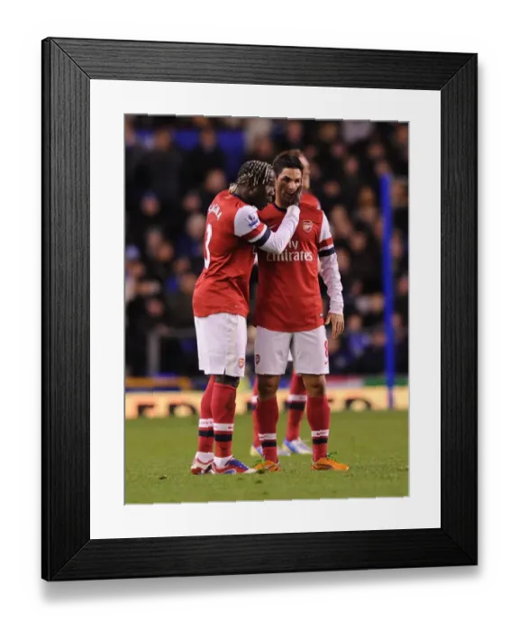 Framed Print : Sagna and Arteta: Everton vs. Arsenal, Premier League Showdown (2012-13)