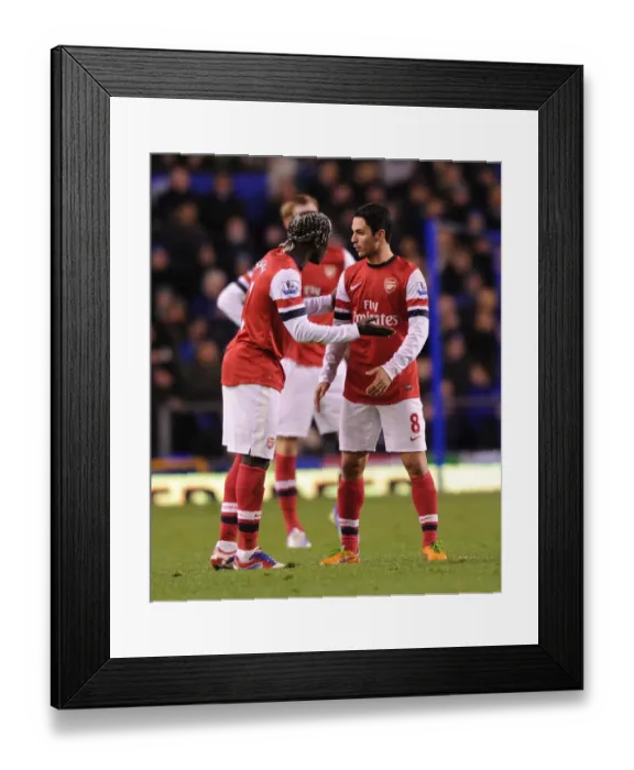 Framed Print : Arsenal's Midfield Showdown: Sagna vs. Arteta at Goodison Park (2012-13) Framed Print : Arsenal's Midfield Showdown: Sagna vs. Arteta at Goodison Park (2012-13)