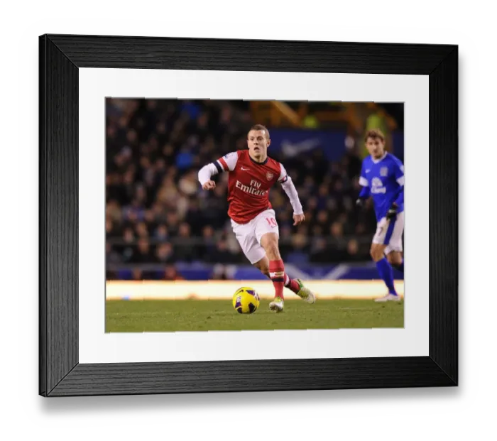 Framed Print : Jack Wilshere in Action: Everton vs Arsenal, Premier League 2012-13