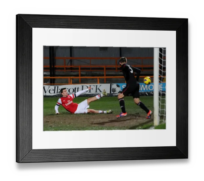 Framed Print : Jon Toral Scores Thrilling Goal Against Ander Artabe in Arsenal U19 vs Athletico Bilbao U19 - NextGen Series
