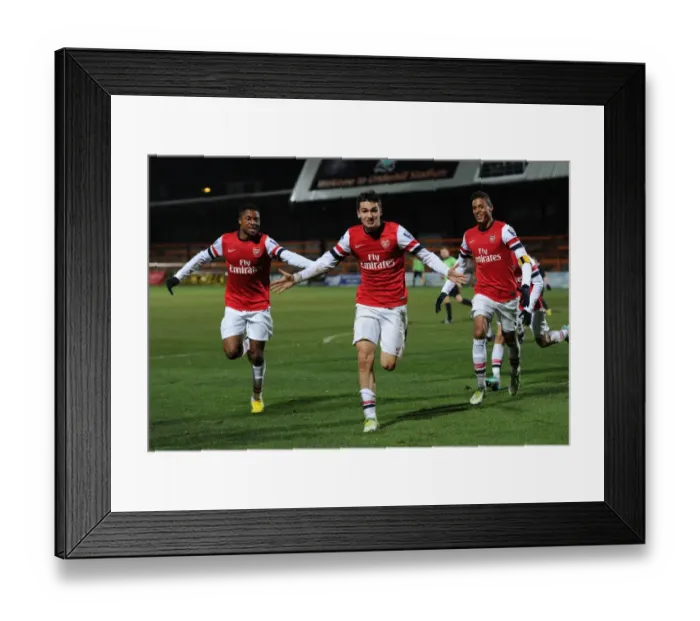 Framed Print : Arsenal U19s Triumph: Jon Toral, Chuba Akpom, and Martin Angha Celebrate Goals Against Athletico Bilbao U19 - NextGen Series Framed Print : Arsenal U19s Triumph: Jon Toral, Chuba Akpom, and Martin Angha Celebrate Goals Against Athletico Bilbao U19 - NextGen Series