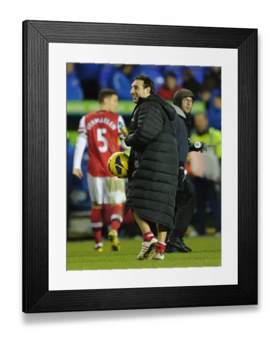 Framed Print : Santi Cazorla (Arsenal) with his hat trick ball. Reading 2: 5 Arsenal. Barclays Premier League Framed Print : Santi Cazorla (Arsenal) with his hat trick ball. Reading 2: 5 Arsenal. Barclays Premier League