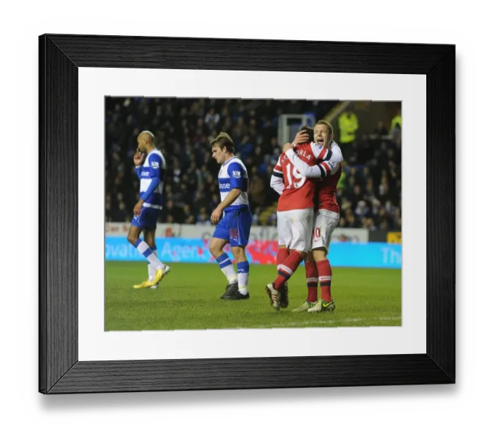 Framed Print : Unforgettable Moment: Cazorla and Wilshere's Celebration After Arsenal's Fourth Goal vs. Reading (2012-13) Framed Print : Unforgettable Moment: Cazorla and Wilshere's Celebration After Arsenal's Fourth Goal vs. Reading (2012-13)