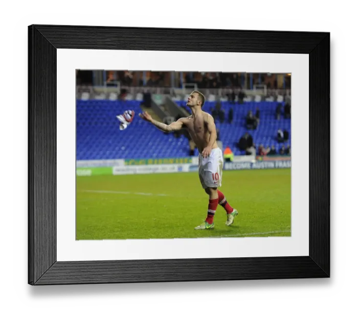Framed Print : Jack Wilshere Celebrates with Fans: Reading vs Arsenal, Premier League 2012-13