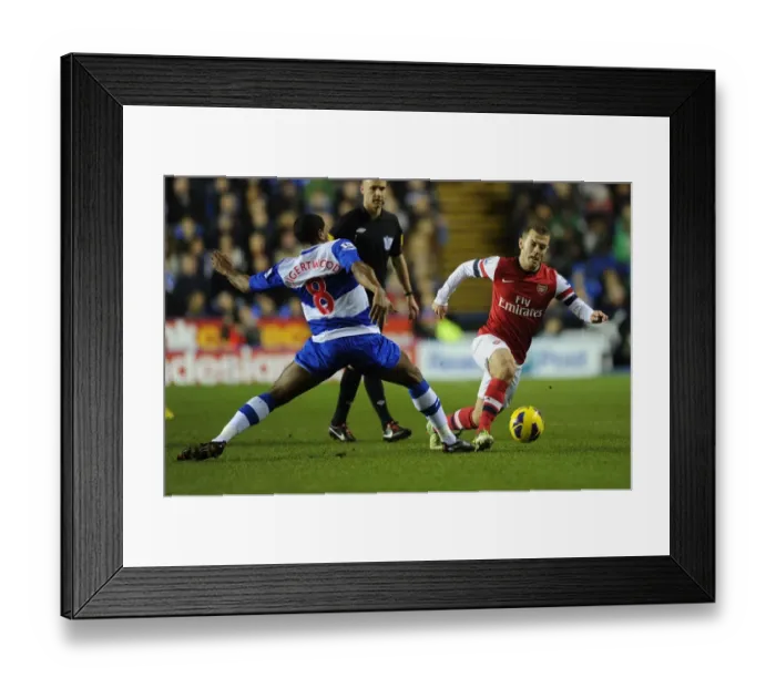 Framed Print : Jack Wilshere vs Mikele Leigertwood: Battle in the Midfield - Reading vs Arsenal, Premier League 2012-13
