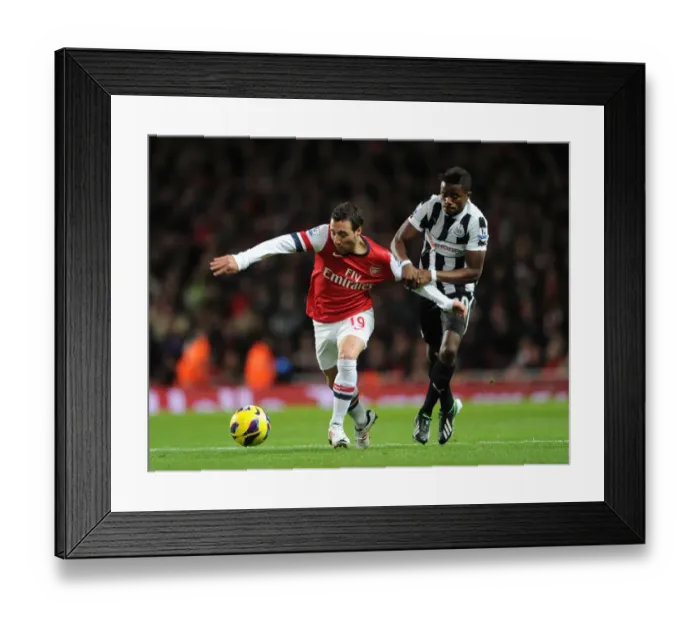 Framed Print : Arsenal's Santi Cazorla Faces Off Against Newcastle's Gael Bigirimana in Premier League Clash Framed Print : Arsenal's Santi Cazorla Faces Off Against Newcastle's Gael Bigirimana in Premier League Clash
