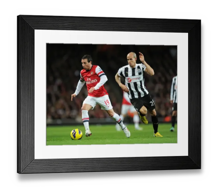 Framed Print : Midfield Showdown: Santi Cazorla vs. Gabriel Obertan at the Emirates (Arsenal vs. Newcastle United, Premier League 2012-13)