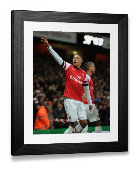 Framed Print : Alex Oxlade-Chamberlain's Goal Celebration: Arsenal vs Newcastle United, Premier League 2012-13