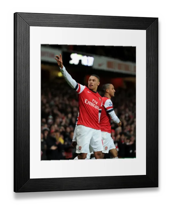 Framed Print : Alex Oxlade-Chamberlain's Euphoric Goal Celebration: Arsenal vs Newcastle United, Premier League 2012-13 Framed Print : Alex Oxlade-Chamberlain's Euphoric Goal Celebration: Arsenal vs Newcastle United, Premier League 2012-13