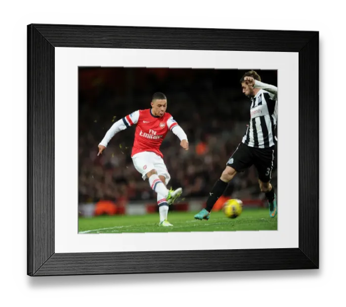 Framed Print : Alex Oxlade-Chamberlain Scores Brace against Newcastle United, Arsenal Football Club, Premier League 2012-13
