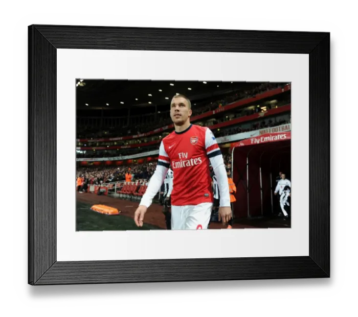 Framed Print : Lukas Podolski in Action: Arsenal vs. Newcastle United, Premier League 2012-13