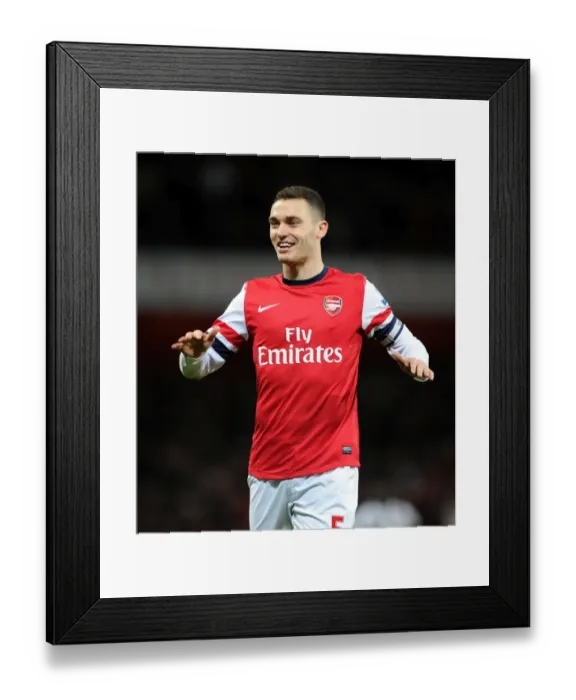Framed Print : Thomas Vermaelen (Arsenal). Arsenal 7: 3 Newcastle United. Barclays Premier League Framed Print : Thomas Vermaelen (Arsenal). Arsenal 7: 3 Newcastle United. Barclays Premier League