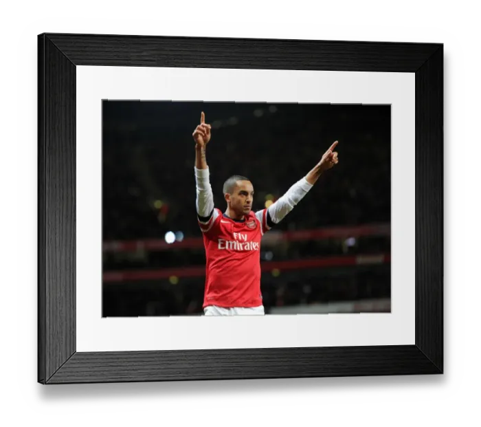 Framed Print : Theo Walcott's Double Strike: Arsenal's Victory over Newcastle United (Premier League 2012-13)