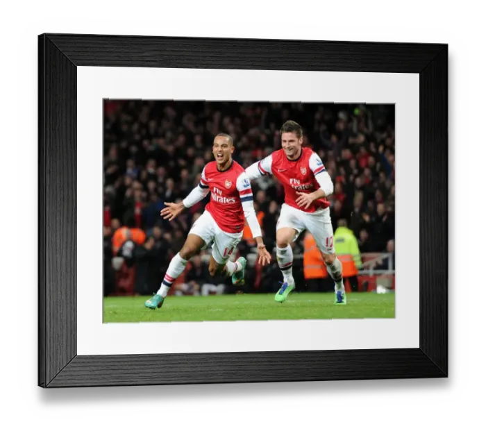 Framed Print : Arsenal: Walcott and Giroud's Unforgettable Goal Celebration (2012-13) Framed Print : Arsenal: Walcott and Giroud's Unforgettable Goal Celebration (2012-13)