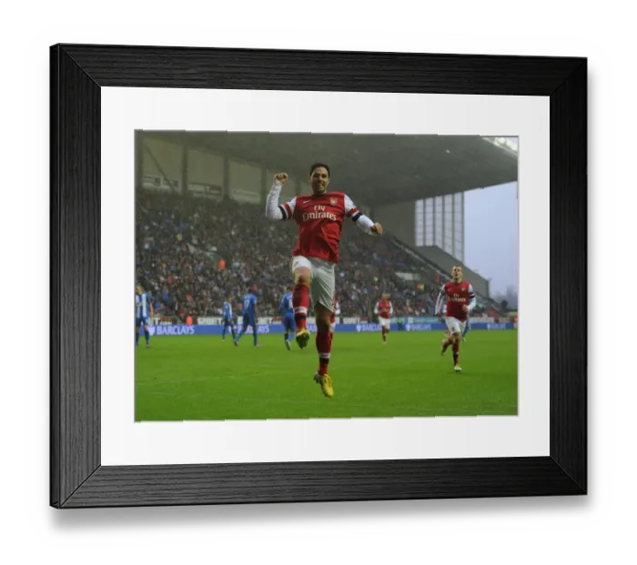 Framed Print : Mikel Arteta's Goal: Wigan Athletic vs. Arsenal, Premier League 2012-13