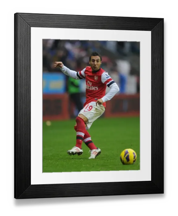 Framed Print : Santi Cazorla (Arsenal). Wigan Athletic 0: 1 Arsenal. Barclays Premier League. The DW Stadium