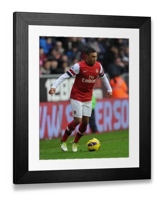 Framed Print : Alex Oxlade-Chamberlain (Arsenal). Wigan Athletic 0: 1 Arsenal. Barclays Premier League