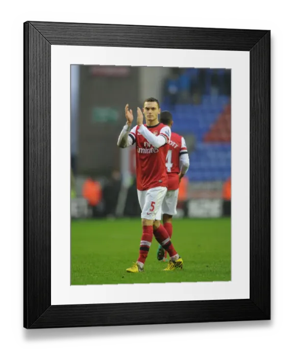 Framed Print : Arsenal's Thomas Vermaelen Applauding Fans after Wigan Victory (2012-13)
