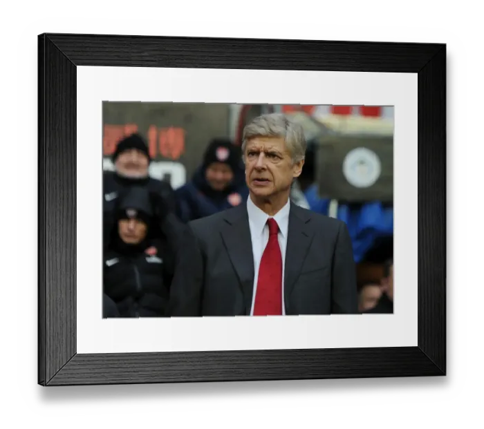 Framed Print : Arsene Wenger: Intense Focus Ahead of Wigan Athletic Clash (2012-13)