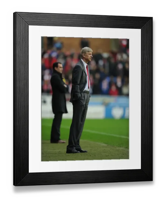 Framed Print : Arsene Wenger at Wigan: Arsenal vs. Wigan Athletic, Premier League 2012-13