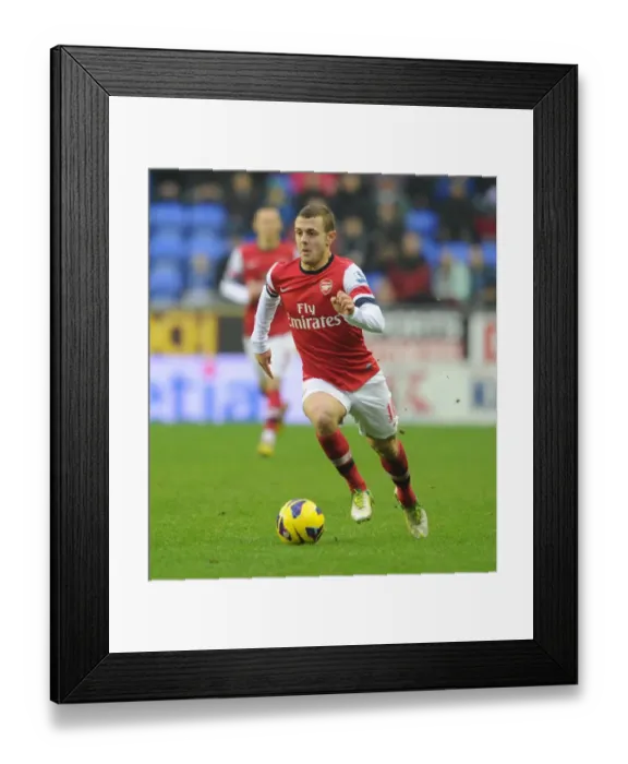 Framed Print : Jack Wilshere in Action: Wigan Athletic vs. Arsenal, Premier League 2012-13
