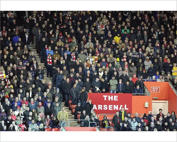 Arsenal fans. Southampton 1: 1 Arsenal. Barclays Premier League. St. Marys Stadium