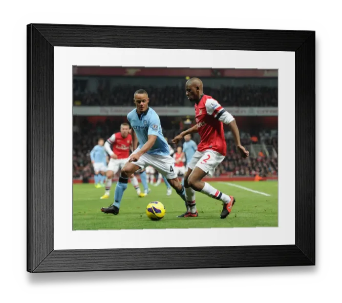 Framed Print : Abou Diaby (Arsenal) Vincent Kompany (Man City). Arsenal 0: 2 Manchester City. Barclays