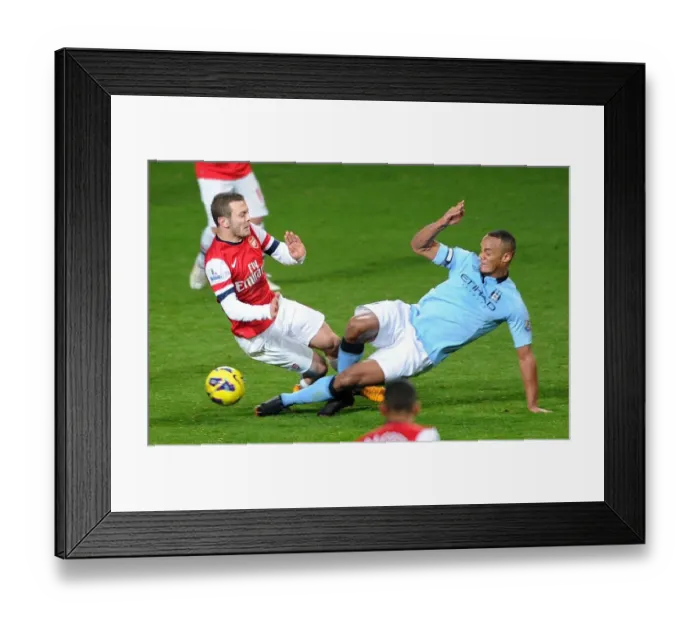 Framed Print : Arsenal vs Manchester City: Jack Wilshere vs Vincent Kompany - Red Card Drama Framed Print : Arsenal vs Manchester City: Jack Wilshere vs Vincent Kompany - Red Card Drama