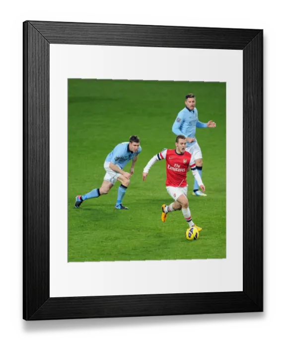 Framed Print : Jack Wilshere vs. Gareth Barry, Javi Garcia: Battle in Midfield - Arsenal v Manchester City, Premier League 2012-13