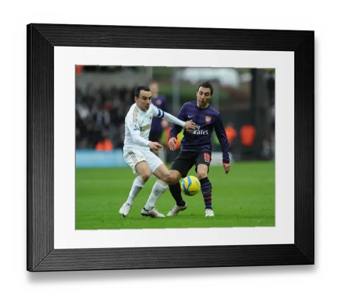 Framed Print : Santi Cazorla vs. Leon Britton: Intense Battle in Swansea v Arsenal FA Cup Clash Framed Print : Santi Cazorla vs. Leon Britton: Intense Battle in Swansea v Arsenal FA Cup Clash
