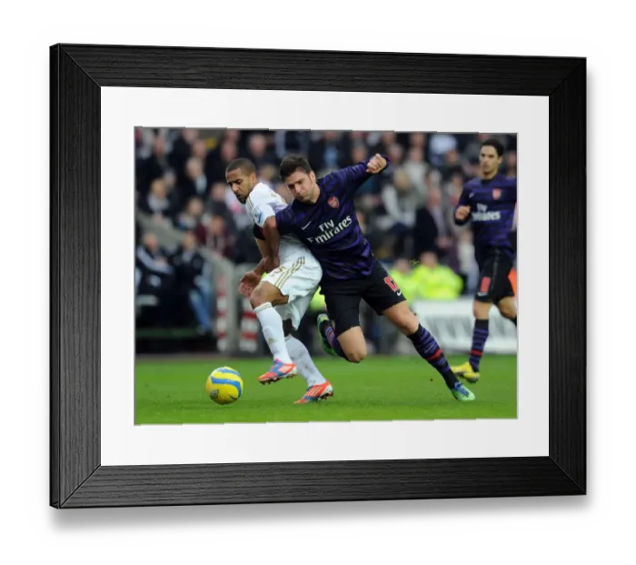 Framed Print : Clash at the Liberty: Swansea vs. Arsenal - FA Cup Third Round: Giroud vs. Routledge